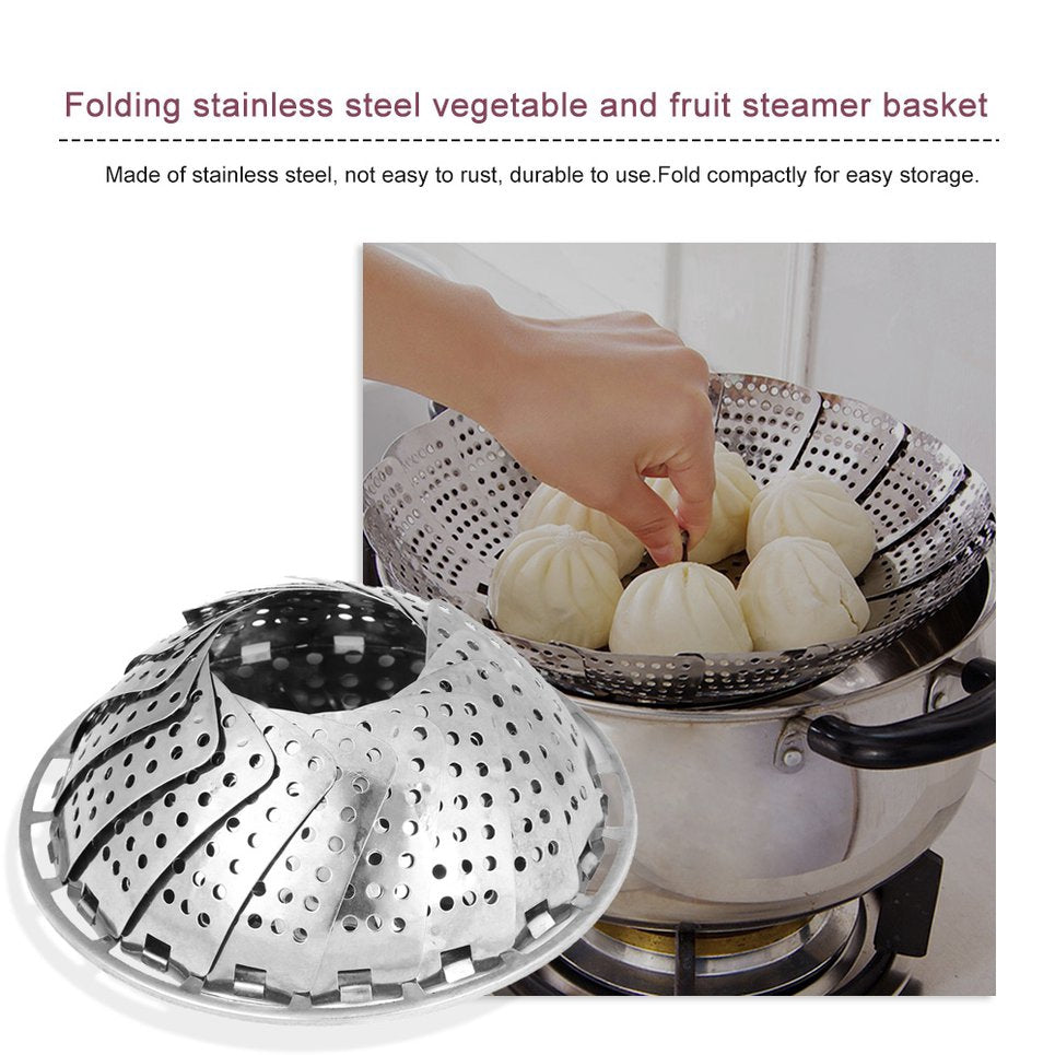 Stainless Steel Food Steamer Basket Foldable